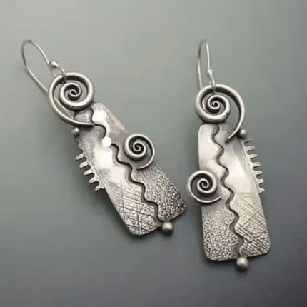 Jagged Spiral Dangle Earrings