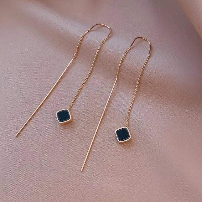 Black Crystal Hanging Earrings