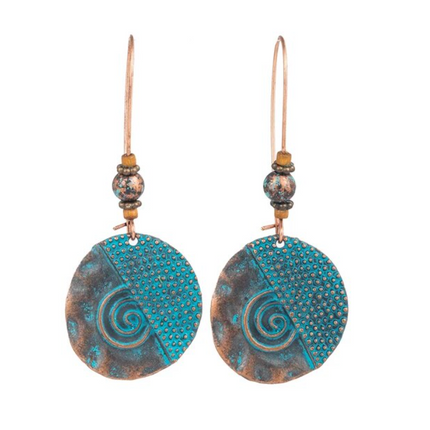 Playful Turquoise Spiral Earrings