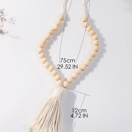 Macrame Curtain Tiebacks, bead/tassel