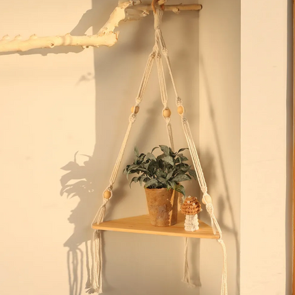 Macrame Shelf with Knots, Beads