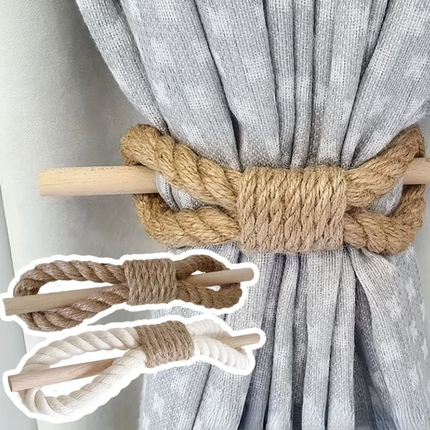 Rope and Dowel Curtain Tie Back