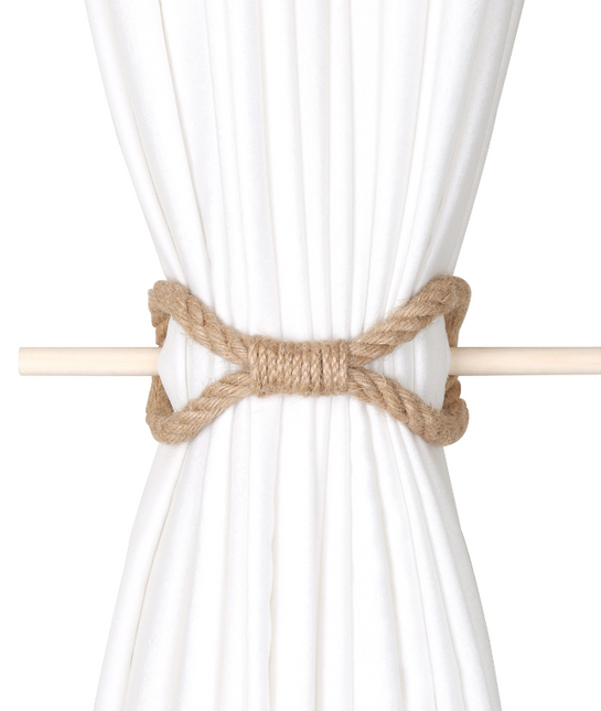 Rope and Dowel Curtain Tie Back