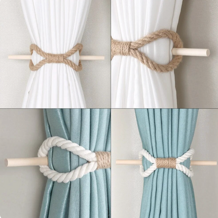 Rope and Dowel Curtain Tie Back